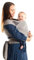 Boba Baby Tragetuch Neugeborene - Elastisches Babytragetuch und Stilltuch für Unterwegs - Einfach zu binden - Babytrage Neugeborene ab Geburt bis 16kg (Gelassenheit Hellgrau/Serenity Light Grey)