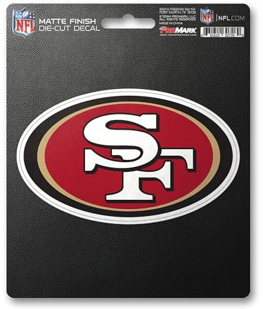 NFL San Francisco 49ers Aufkleber, 20,3 x 20,3 cm, Team-Farben, Einheitsgröße