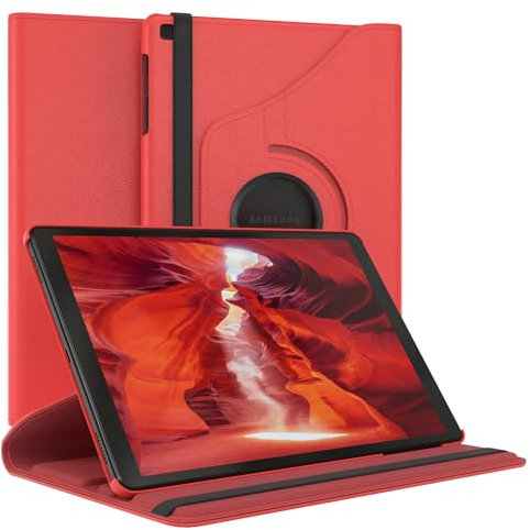 EAZY CASE - Tablet Hülle für Samsung Galaxy Tab A 10.1 2019 Schutzhülle 10.1 Zoll Smart Cover Tablet Case Rotationcase zum Aufstellen Klapphülle 360° drehbar mit Standfunktion Tasche Kunstleder Rot