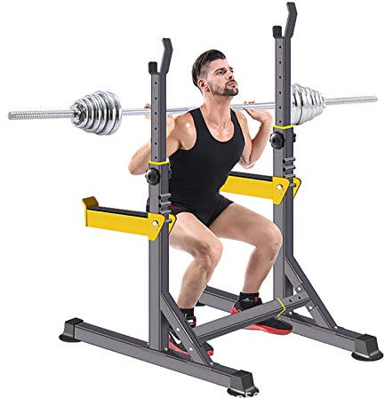 Squat Rack Und Bankdrücken Combo Langhantel Rack, Half Frame Squat Rack Multifunktionales Professionelles Bankdrücken Kombinations-Fitnessgerät