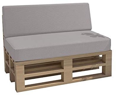 chilly pilley Palettenkissen Gartenkissen Wasserdicht Palettenauflage Palettenpolster Indoor Outdoor Waschbar Abnehmbar Sitzkissen Rückenkissen (2er Set, Silber)