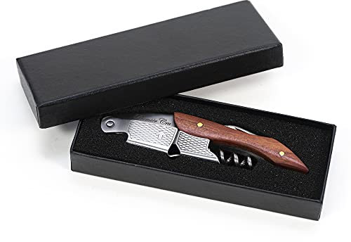 Premièr Cru Paris Edelstahl Kellnermesser - Profi Korkenzieher in Gastronomie Qualität mit Flaschenöffner & Folienschneider, inkl. Geschenkbox