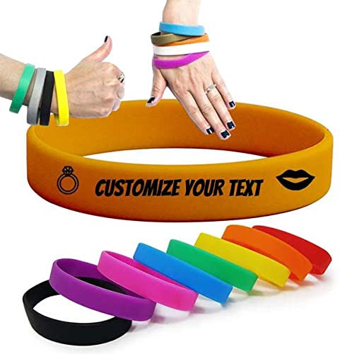 Temeite Kautschukarmband, 100% umweltfreundliches Silikonmaterial, Trendy und Design, Geeignet für alle Altersgruppen, Regenbogen-Silikonarmband, Personalisiertes Armband (Farbe: Braun)