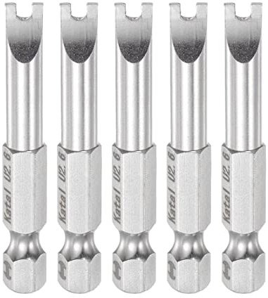 sourcing map 5Stk 2.6mm Gabelschlüssel 1/4 Sechskant 2 Magnetisch U Typ Schraube Driver