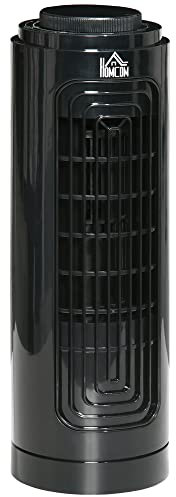 HOMCOM Ventilateur de table ventilateur colonne 20 W tour silencieux fonction d'oscillation automatique 70° et 3 niveaux de vitesses hauteur 32,5 cm noir