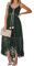 CUPSHE Ärmelloses V-Ausschnitt Quaste Rüschen Kleid für Frauen Lace Up Smocking Rüschen Maxikleid, Dunkelgrün, M, (CAA05A2E063RPM)