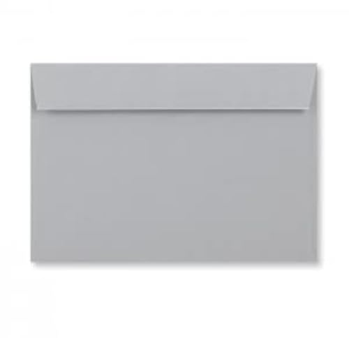 C5 (162x229mm) Coloured Envelopes Perfect for A5 Christmas Cards, Greeting Cards, Wedding Invitations, Crafts and Many More - Pack of 100 envelopes (Light Grey Peel & Seal)