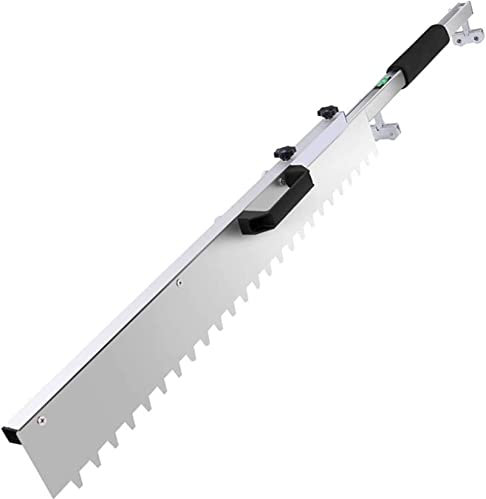 Adhesive Trowel Tiling Tilers Trowel 26mm with Spirit Level Stainless Steel Trapezoid Notched Tool Blade Length 60-100cm for Floor Tile Grout Adhesive Spreading