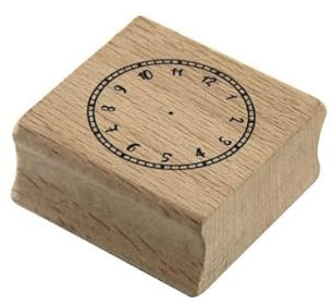 Artoz Stempel – Holzstempel – „Uhr“ – 40 x 40 mm – Motivstempel zum Kartenbasteln für Einladungen zu Geburtstag, Hochzeit, Party