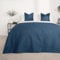 Brentfords Navy Blue Geometric Pinsonic King Size Quilted Bedspread, Super Soft Luxurious Quilted Throw for Sofa Lightweight King Size Blanket for Bed, 200 x 240cm