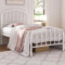Yaheetech Struttura Letto Singolo in Metallo con Testiera e Pediera 90 x 190 cm Bianco Facile Montaggio Altezza 32 cm Moderno