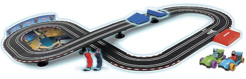 Ninco - Slot-Schaltung | Velokú Racers City, Kinderrennstrecke mit 380 cm Langer Strecke, lustigen Fahrzeugen mit Lichtern und 2 Figuren, konzipiert für Kinder ab 3 Jahren (91021)