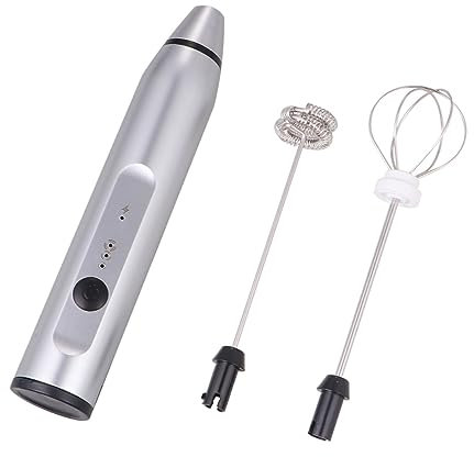 Alipis Wiederaufladbarer Handlicher Schneebesen Und Milchaufschäumer Aus Edelstahl 3-stufige Geschwindigkeitsregelung Usb Ladefähig Für Küche Und Kaffee
