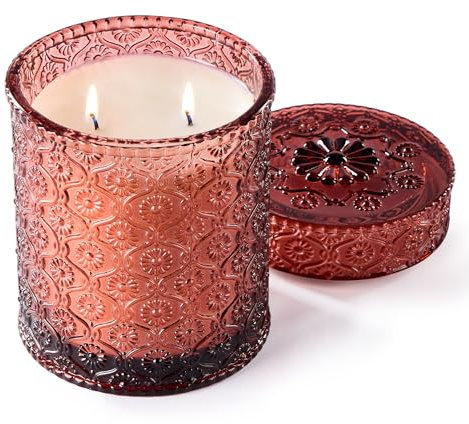 Airkeep Apple Cinnamon Duftkerze im Glas, 450g groß Kerze mit Brenndauer bis zu 50 Stunden, Natürliche Kerze für Heim Deco, Kerzen Geschenke für Frauen & Männer