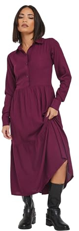PixieGirl Petite Burgundy Red Sleeved Smock Dress Petite