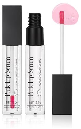 Shefave Pink Lip Serum, Color Changing Lip Oil, Natürlicher Lip Plumper, Rosa Essence Lipgloss,Lippenserum Liptint, Feuchtigkeit und Reduziert Feine Linien, Repair Lippenöl (Rosa, M-2 PCS)