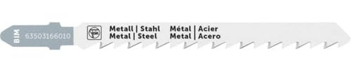 FEIN Lama per seghetto alternativo F-IRON Jig 26 AS per metallo BIM 75 T1.2 MS SC. Adatto all'uso nei seguenti materiali: Lamiera e metallo, acciaio inox, INOX, lamiera d'acciaio.Cf.5 pz.