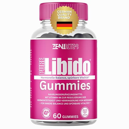 ZENIBITES Pure Libido Gummies mit Vitamin B6 für Hormonelle Balance & Weniger Müdigkeit, Maca, Tribulus & Schisandra, Vegan & Zuckerfrei – 60 Gummies