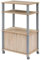 COSTWAY Küchenregal mit Rollen, Küchenwagen mit Ablagen & Schrank, Standregal für Küche Esszimmer, Servierwagen für Mikrowelle, Mikrowellenregal Beistellwagen Rollwagen, 60 x 40 x 98cm (Natur)