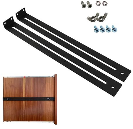 Schubladenreparatursatz, Schubladen-Reparaturset, zur Verstärkung und Reparatur von Holz-/MDF-/Spanplatten-Schubladen, inkl. Schrauben, 33-61 cm, verstellbare Länge, 2 Packung
