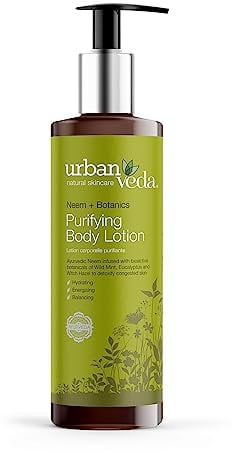 Urban Veda Tea Tree Body Lotion | Oil Control Moisturiser for Oily Skin | Purifying Acne Cream with Witch Hazel | Vitamin E Cream Moisturiser | Body Lotion Women & Men | 250 ml