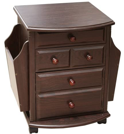 Easylife Companion Table with Drawers, Oak Finish 3 Drawer Bedside Cabinet H47xW47.6xD36.2cm - Fully Guaranteed | Mahogany
