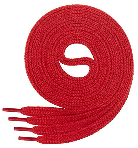 Cordón plano Di Ficchiano para zapatillas y calzado deportivo, muy resistente, aprox. 7,0 mm de ancho, 45 colores, 60 cm - 220 cm de largo, poliéster, color Rojo, talla 80