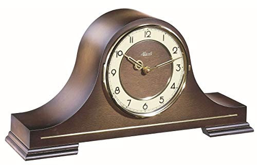 Hermle 21092-032114 Große Tischuhr mit Glaslünette, Quarz, Holz, 21,5cm x 43cm x 11cm