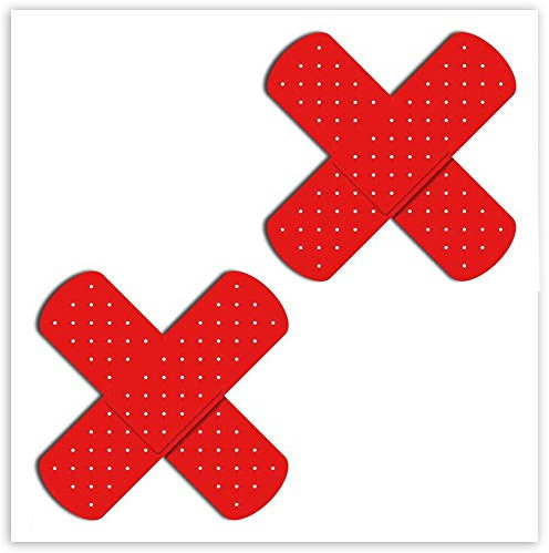 SkinoEu® 2 Stück Vinyl Aufkleber Autoaufkleber Pflaster Heftpflaster Kreuz Verband Stickers Spiegel Auto Moto Motorrad Fahrrad Helm Fenster Tür Tuning B 177