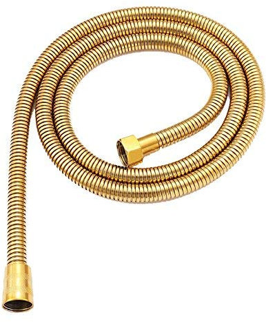 Weirun - Tubo flessibile per doccia in acciaio INOX, 1,5 m, 1,5 m, colore: Oro titanio