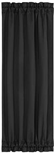 PiccoCasa Paneles laterales de cortina de puerta francesa con aislamiento térmico, cortinas opacas de 25 x 72 pulgadas, oscurecimiento de habitación para puertas de cristal, 1 panel, negro