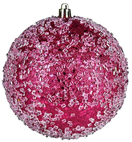 Vickerman Pallina ornamentale da 30,5 cm con glitter fucsia