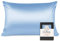 OLESILK Seide Kissenbezug Kissenhülle Haar- und Hautpflege mit Reißverschluss 16 Momme 1 Stück Hellblau 40x80cm