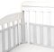 Luchild Nestchen für Kinderbetten, 4-seitiges Netzfutter für Kinderbetten, Mesh Atmungsaktives Beistellbett,Bettumrandung Crib Schutz vor Einklemmen Kollisionsschutz für 70x140 cm Kinderbett (Grau)