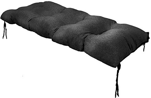 Grand Filippo Sitzkissen Bank 160 x 55 cm Schwarz - Wasserdicht Sitzkissen Garten Beständig Gegen Schimmel und Feuchtigkeit - Handgefertigt Sitzauflagen für Bänke mit Befestigungsschnüre