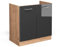 Vicco Spülenunterschrank R-Line, Anthrazit Hochglanz/Goldkraft Eiche, 80 cm ohne Arbeitsplatte