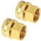 Joywayus Brass Swivel Pipe Fitting 3/4GHT x 1/2NPT Double Female Thread Garden Hose Threaded to Pipe Threaded Adapter (Pack of 2)