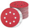 Schleifpapier 125mm Klett 180 Körnung Schleifscheiben für 8 Loch Exzenterschleifer (100 Stück)