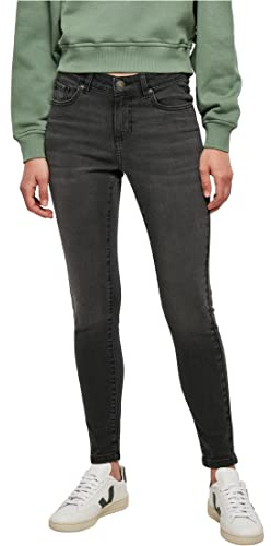 Urban Classics Damen Ladies Mid Waist Skinny Jeans