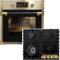 Kaiser Forno a pirolisi EH 6427 AD+KCG 6335 Em, in vetro nero da incasso a pirolisi, da 73 l, 60 cm+60 cm, vetro nero, da incasso retrò, da 3,8 kW