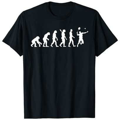 Badminton Evolution Jersey Tee Lustige Schläger Ball Feder T-Shirt