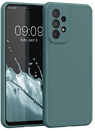 kwmobile Hülle kompatibel mit Samsung Galaxy A33 5G Hülle - Silikon Handy Case - Handyhülle weiche Oberfläche - kabelloses Laden - Arctic Night