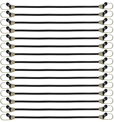 Dfuqanb 15 Piezas Pulpos Elásticos, Cuerdas Elásticas con 2 Ganchos, Pulpo Sujeción, Tensor Cuerda Elástica para Coche, Mini Pulpos Elásticos, para Transporte, Camping y Actividades al Aire Libre