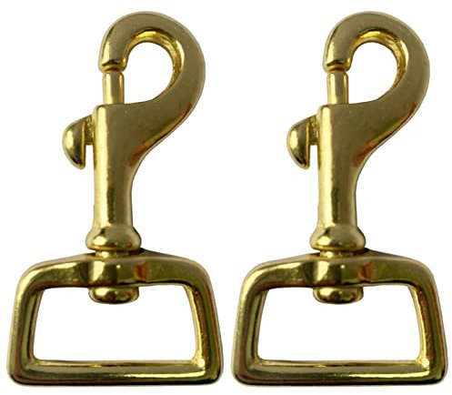 aufodara 2er Karabinerhaken Messing Schwenker Karabiner mit Drehgelenk für Hundeleinen, Hundehalsband, Taschen, Taschengurt, Schlüsselanhänger, Rucksack Zubehör (25mm)