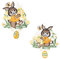 Plauener Spitze Fensterbild Osterhasen 2er-Set, farbig, je 13 x 15 cm, Plauener Spitze Fensterdeko Fensterschmuck Bilder Handarbeit Deko Fenster