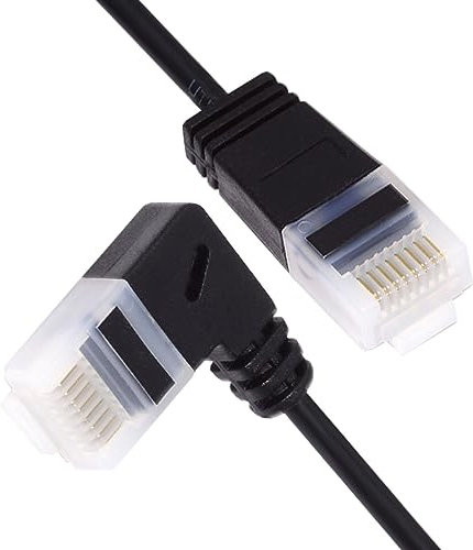 CY Cavo Ethernet ultra sottile Cat6 RJ45 ad angolo sinistro UTP cavo di rete Patch Cord 90 gradi Cat6a LAN per laptop, router, TV Box