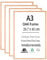 Weikani A3 OAK Picture Frame, 4 Pack - 29.7x42 cm Wooden Photo Frame with Plexi-glass for Wall or Table Top Display