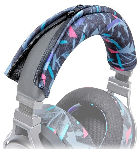 WC BandZ Virtuoso – schützende Kopfbügelabdeckung für Corsair Virtuoso Gaming-Headsets – maschinenwaschbar, kein abblätterndes Leder mehr – kompatibel mit Virtuoso Wireless, XT und SE | 90's Black