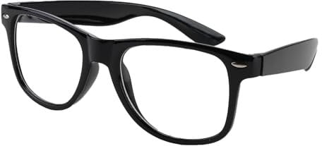 IBEIKE Big Black Frame Clear Glasses - Gloss Black Fake Glasses, Vintage Fashion Clear Lens Square Glasses Non Prescription Eyeglass for Men Women Unisex Adult