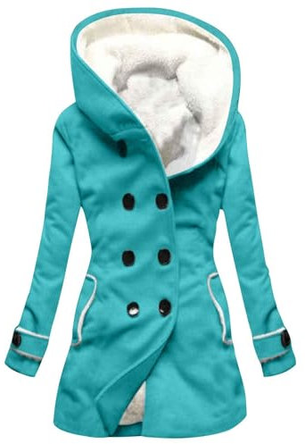 KONG JIMFAN Übergangsjacke Damen Militär Weste Damen-Jeansjacken Mantel Rot Damen Fleecejacke Damen Hundejacke Kleine Hunde Motorradjacke Damen Mantel Winter Herbstjacke Damen(Cyan,L)